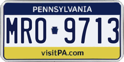 PA license plate MRO9713