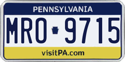 PA license plate MRO9715