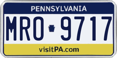 PA license plate MRO9717
