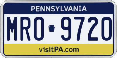 PA license plate MRO9720