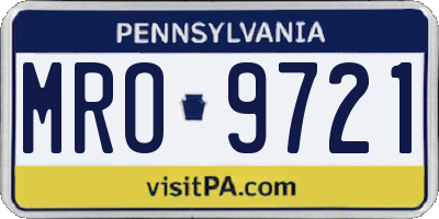 PA license plate MRO9721