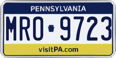 PA license plate MRO9723