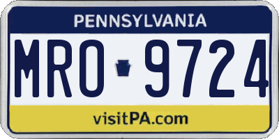PA license plate MRO9724