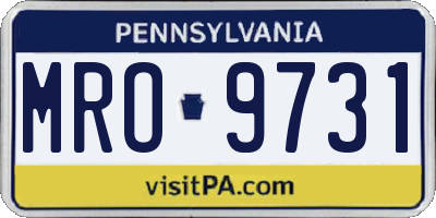 PA license plate MRO9731