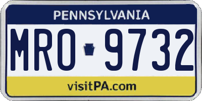 PA license plate MRO9732