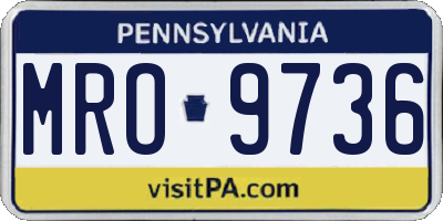 PA license plate MRO9736