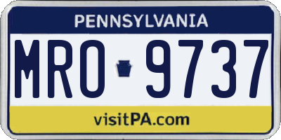 PA license plate MRO9737