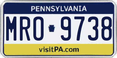 PA license plate MRO9738