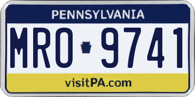 PA license plate MRO9741