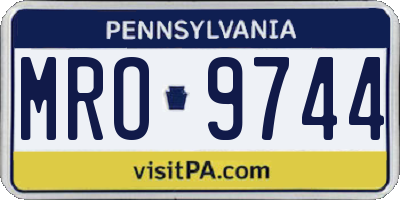 PA license plate MRO9744