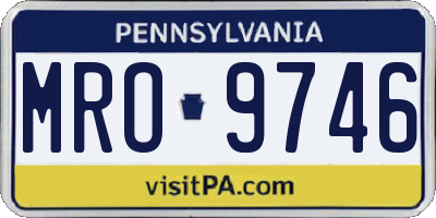 PA license plate MRO9746