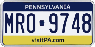 PA license plate MRO9748