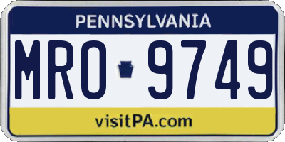 PA license plate MRO9749