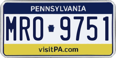 PA license plate MRO9751
