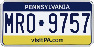 PA license plate MRO9757
