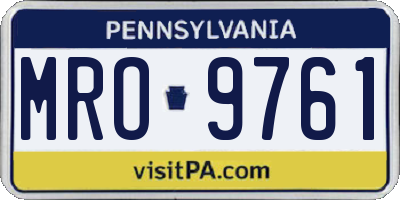 PA license plate MRO9761