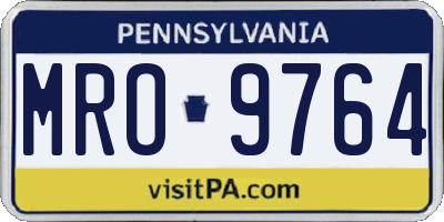PA license plate MRO9764