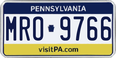 PA license plate MRO9766