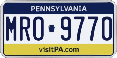 PA license plate MRO9770