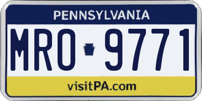 PA license plate MRO9771