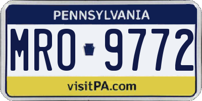 PA license plate MRO9772