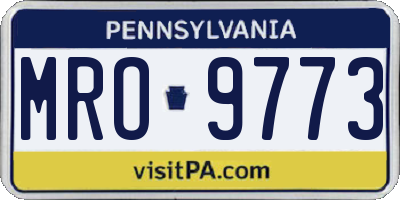 PA license plate MRO9773