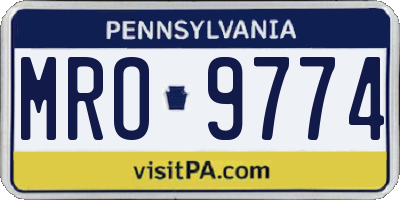 PA license plate MRO9774