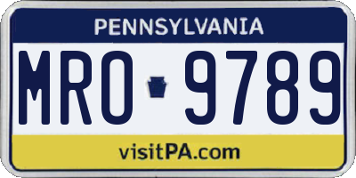 PA license plate MRO9789