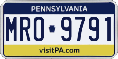 PA license plate MRO9791