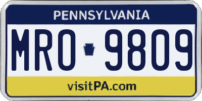 PA license plate MRO9809