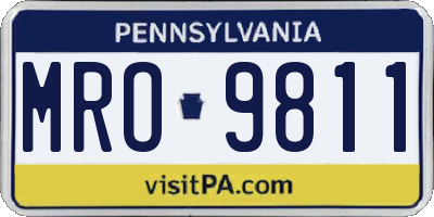 PA license plate MRO9811