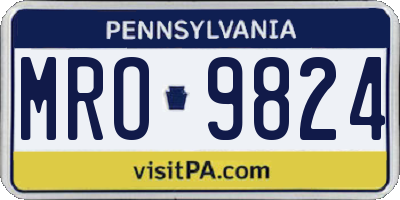 PA license plate MRO9824