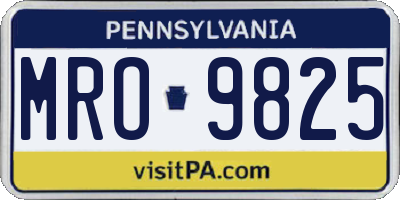 PA license plate MRO9825