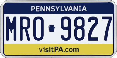 PA license plate MRO9827