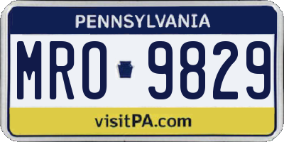 PA license plate MRO9829