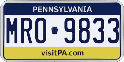 PA license plate MRO9833