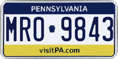 PA license plate MRO9843