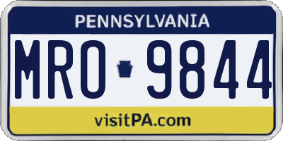PA license plate MRO9844