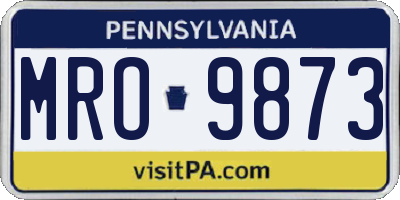 PA license plate MRO9873