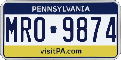 PA license plate MRO9874