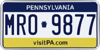 PA license plate MRO9877