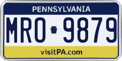 PA license plate MRO9879