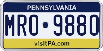 PA license plate MRO9880