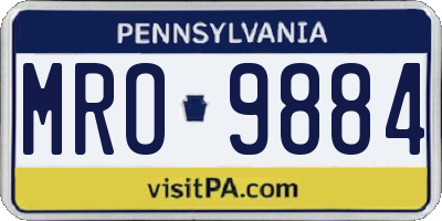 PA license plate MRO9884
