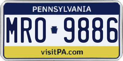 PA license plate MRO9886