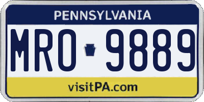 PA license plate MRO9889