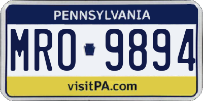 PA license plate MRO9894