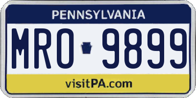 PA license plate MRO9899