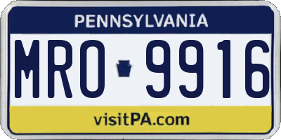PA license plate MRO9916