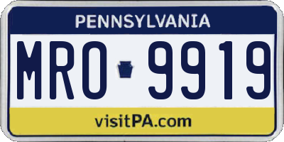 PA license plate MRO9919